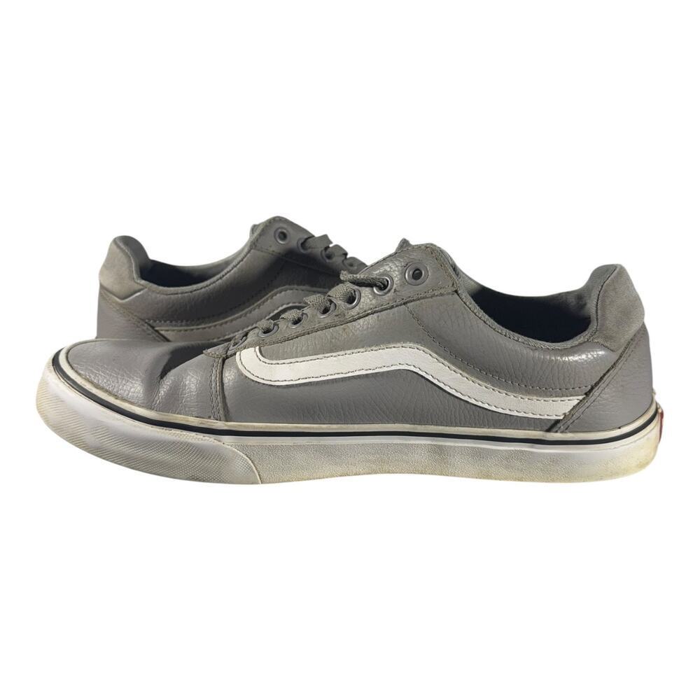 Vans Old Skool Men’s Low Leather Sneakers Mens Size 12 Pewter Gray Skate Shoes - Picture 7 of 9